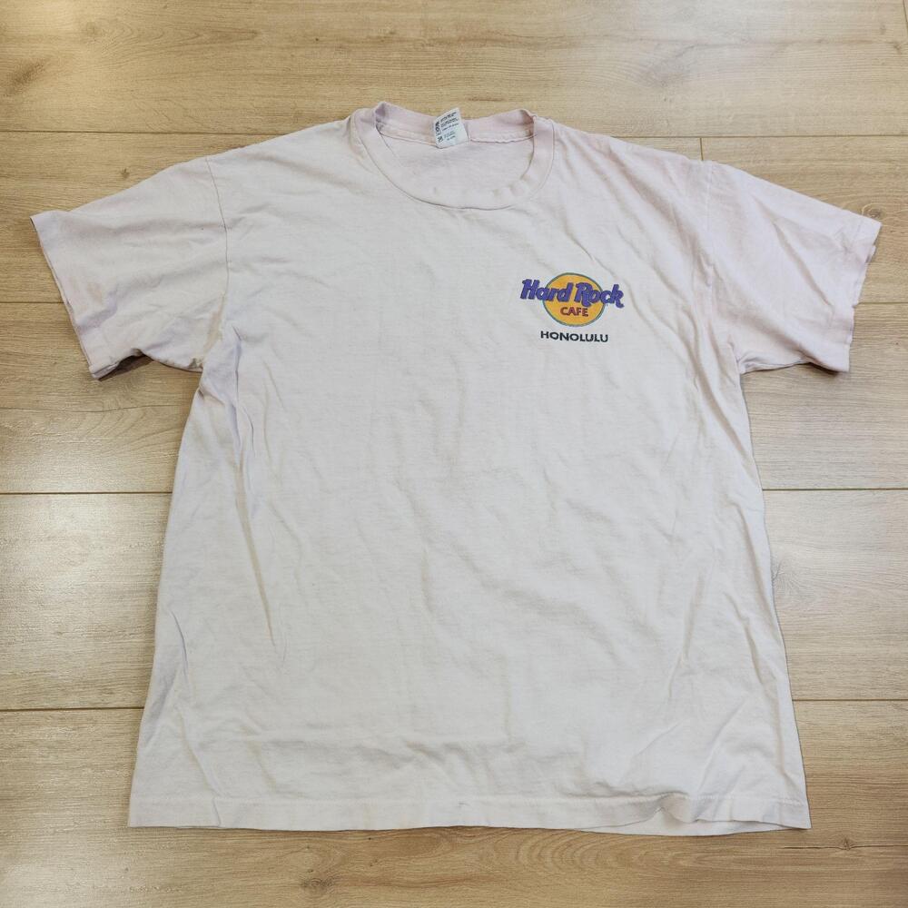Vintage Hard Rock Cafe Shirt Mens XL White Honolulu Surfboards Graphic Tee USA